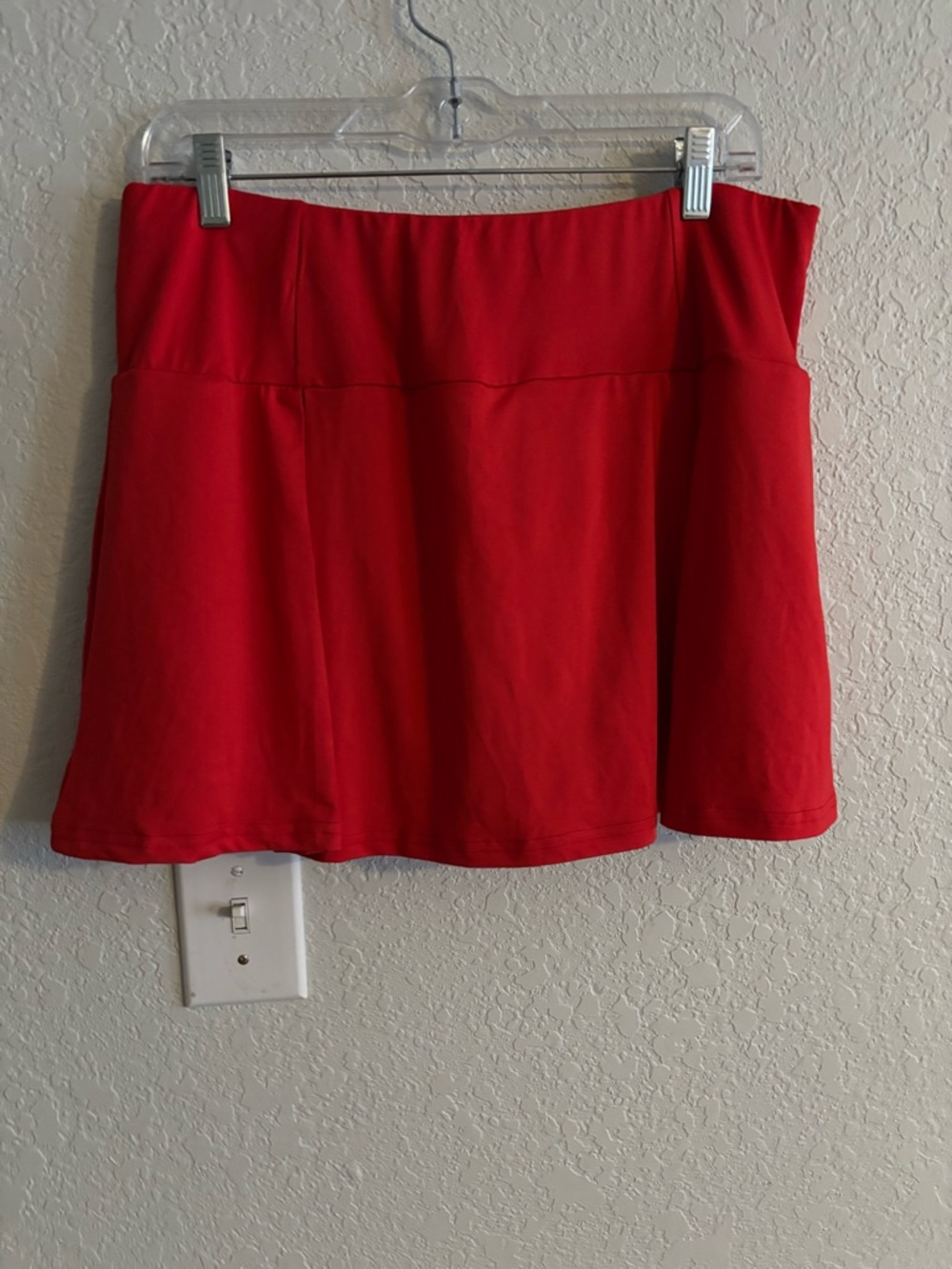 Red Stretch Mini Skirt